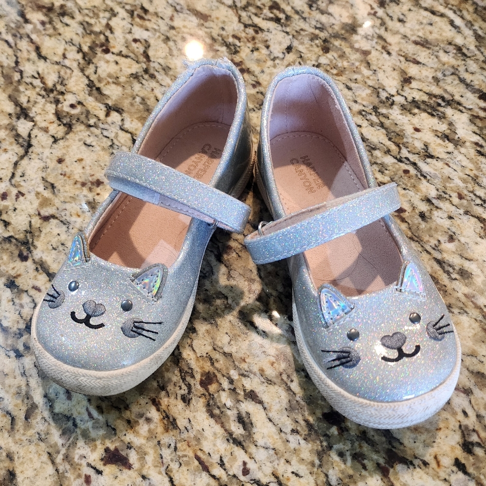 Harper Cat Glitter Kids Shoes - Silver - Picture 2 of 6